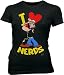 Search : Popeye the Sailorman I Love Heart Nerds Black Juniors/Ladies T-Shirt Tee