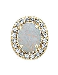 14 Karat Gold Slide with Opal center and Diamond accents GS049-OP-D