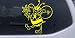 6in X 5.5in Yellow -- Cute Honey Bee with Flower Animals Car Window Wall Laptop Decal Sticker