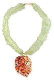 Natural hibiscus leaf necklace, 'Autumnal Treasure' 1 W 15 L