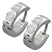 Wave Swirled Pattern Hoop Hinged Earrings