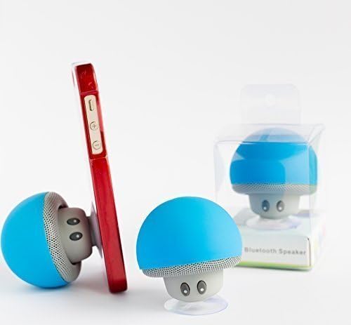Bluetooth Wireless Speaker (Blue Color) - Cute Mushroom-shaped Bluetooth 2.1 Speaker with suction cup &amp; Built-in Microphone - Compatible with iPhone / iPad / Samsung / HTC / LG / Android or any phone