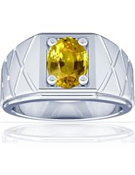 Platinum Oval Cut Yellow Sapphire Solitaire Ring