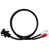Clarion CCAAUX Female 3.5mm Stereo Mini-Jack to Male RCA Extension Cable with Integrated Cover