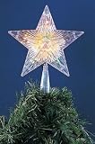 7" Lighted Traditional 5 Point Star Christmas Tree Topper - Clear Lights