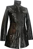 Ladies Glazed Brown leather coat 3 quarter length #L7
