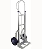 RWM Casters F2-PLC-CA2-SN1-S1 Cast Aluminum Standard Fixed Frame Hand Truck With Center Grip Center Strap Pin Handle, 10