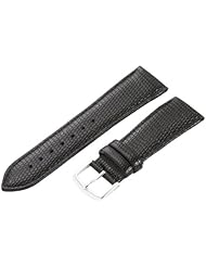 Hadley-Roma Womens LSL725RA 220 22-mm Black Java Lizard Grain Watch Strap