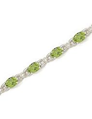 14kt Yellow Gold Oval Peridot and Diamond Bracelet