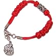 Religious bracelet / Chaplet made with Red thick thread and heavy Pewter Cross bead - 18 - 20 cm when open from ring to closure