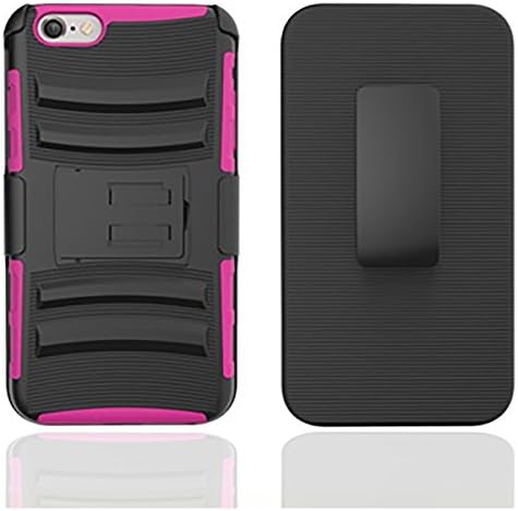 Iphone 6 Plus Case -Pink Colored - 3in1-Heavy duty-Best Quality Accessory -Kickstand Combo Case with Belt Clip Holster-Shockproof -Popular Design-Great Gift Quality-Many Colors-Grab one NOW!
