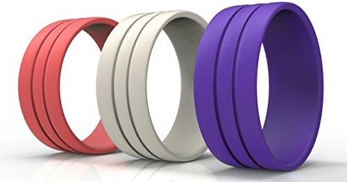 Women's Silicone Wedding Ring - Be Safe, Be Comfortable, Be Committed- Perfect Fit Guarantee on Wedding Bands (Lifestyle Collection, 8 (18.19mm inside diameter))