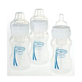 3 Pack Dr. Brown's BPA Free Polypropylene Natural Flow Wide Neck Bottle 8 oz