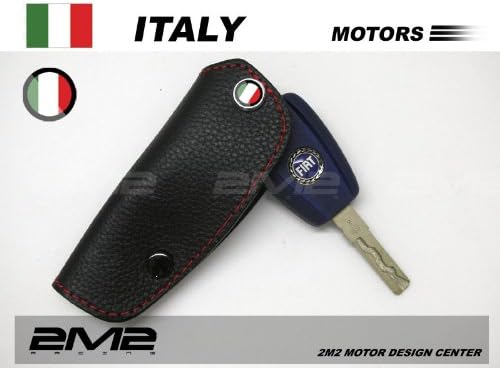 Fiat 2m2_L02LKR005 Leather key fob holder case chain cover For 500 500C 500L TREKKING LIVING PANDA X4 PUNTO DOBLO BRAVO FREEMONT SEDICI IDEA