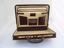 Leather attache case (O3014) Burgundy with Presto console lock in Gold colour finish