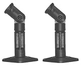 2 Black Universal Satellite Speaker Mounts / Brackets for Walls and Ceilings