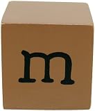 New Arrivals Letter Block M, Chocolate/White