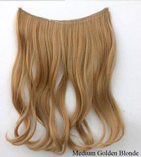 Halo Wire Flip In Synthetic Straight Hair Extensions 18" Medium Golden Blonde