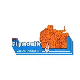 1971 PLYMOUTH DUSTER VALIANT Owners Manual User Guide