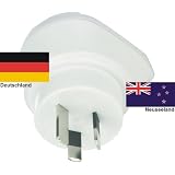 Design Reisestecker Adapter f�r Neuseeland auf Deutschland Schuko-230V, Umwandlungsstecker NZ-Dvon "Reise-SK"