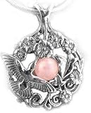 Sterling Silver Rose Quartz Hummingbird Slide Pendant