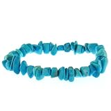Cute Stretchy Blue Howlite Turquoise Chip Bracelet
