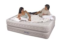 Intex Supreme Air-Flow Queen Airbed Nylon Flocked with Built-in Electric Pump