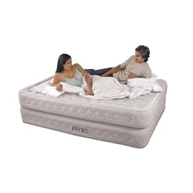 Intex Supreme Air-Flow Queen Airbed Nylon flocked with Built-in Electric Pump