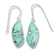 Sterling Silver Free-Form Turquoise Latchback Earrings by Sajen