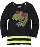 Justice Girls Studded Dino Pullover Sweater