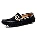SUNROLAN Men's Casual Genuine Nubuck Leather Outdoor Boat Shoes Driving Moccasins Slip-On Loafers