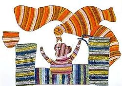 India Art Gallery Gond Paintings Asian Decor 22 x 28 inches (gond20)