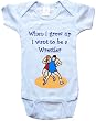 WHEN I GROW UP I WANT TO BE A WRESTLER - BigBoyMusic Baby Designs - White, Blue or Pink Onesie / Baby T-shirt