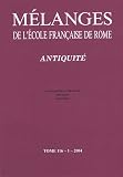 Mélanges de l\'école française de Rome : Antiquité, Tome 116-1