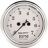 Autometer (1694) Old Tyme White Series Tachometers - (2-1/16) Tach 7000 RPM Electric