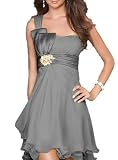 Robe de soirée robe de cocktail cérémonie mariage gala mousseline 4003 argenté