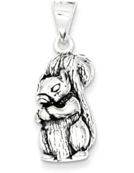 Sterling Silver Antiqued Squirrel Charm. Metal Wt- 4.3g
