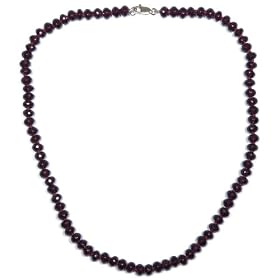 14k Yellow Gold Rhodolite Garnet Roundel Necklace, 16"