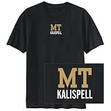 T-SHIRT BLACK " POSTAL USA KALISPELL " MONTANA Large