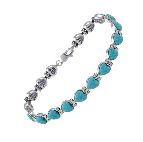 X - Reversible Heart Mosaic Tuquoise Bracelet