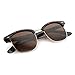 zeroUV - Premium Half Frame Horn Rimmed Sunglasses with Metal Rivets (Classic Series | Tortoise/Amber)