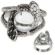 316L CASTING STAINLESS STEEL 2 SNAKES AROUND A CRYSTAL BALL RING WIDTH: 22mm 316L CASTING STAINLESS STEEL 2 SNAKES AROUND A CRYSTAL BALL RING WIDTH: 22mm