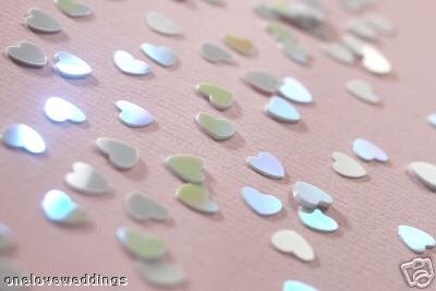 4 X White Pearl Tiny Love Heart Wedding Table Confetti New Picture