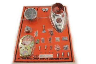 V-Twin 39-0921 - Chrome Cateye Dash Panel Kit with 2:1 Ratio Speedometer
V-Twin 39-0921 - Chrome Cateye Dash Panel Kit with 2:1 Ratio Speedometer