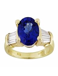 14K Yellow Gold Tanzanite and Diamond Ring -- LIFETIME WARRANTY
