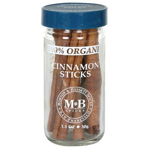Morton & Bassett Organic Cinnamon Sticks, 1.1-Ounce Jars (Pack of 3) by Morton & Bassett