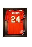 Tampa Bay Buccaneers Football Jersey Display Case Cabinet Style with Black Finish Frame