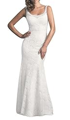 Backless Lace Mermaid Sleeveless Wedding Dress  with a Brush/Sweep Train 