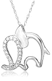 14k Choice of White or Yellow Gold Jewels of Nature Diamond Elephant Pendant (1/10 cttw, G-H Color, I1 Clarity)