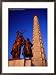 Juche Tower and Statue, P'Yongyang, North Korea Framed Photographic Poster Print by Tony Wheeler, 21x29